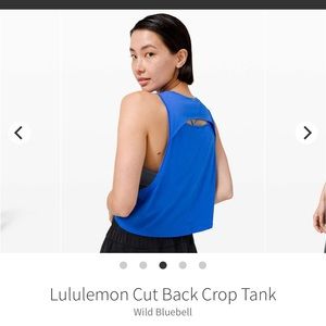 Lululemon Cut Back Crop Tank Blue